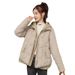 European Style Lightweight Short Down Jacket For Women With Hood, Patchwork Two-Piece Cotton Coat, Winter_ecoleips.com
