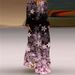 Aria Basics Aria Basics 2026 European And American New Style Women's Vintage Butterfly Print V-neck Long Sleeve Pocketed Summer Dress_ecoleips.com