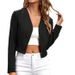 European And American Style Women's Blazer, Black Slim-fit, Slimming, Versatile Short Jacket Commuting, Elegant For Work_ecoleips.com