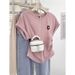 Women's Slim Fit Cotton Short Sleeve T-Shirt – Flattering Cap Sleeve Design With Side Logo, Waist-Defining Casual Top (M-2XL, Multi-Color)_ecoleips.com
