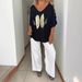 Women's Clothing Summer New Fashion Printed Off shoulder V neck Short sleeved Tops Women's Clothing_ecoleips.com