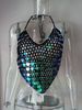 Sexy Hollow-Out Backless Bikini Top With Beaded Tassels - Trendy Crochet Swimwear For Women, V-Neck Sleeveless Beachwear In Multiple Colors (S/M/L)_ecoleips.com
