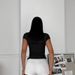 Women's Slim Fit Short Sleeve T-Shirt – Stretchy Round Neck Basic Top For Streetwear & Layering_ecoleips.com