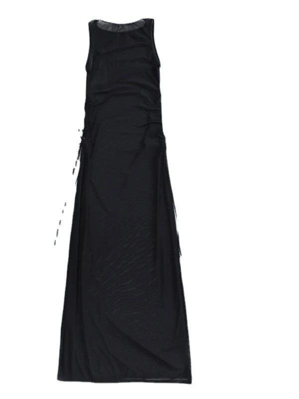 New Style European And American Solid Color Long Swimsuit Sun Protection Cover-Up Bikini Beach Skirt Three-Piece_ecoleips.com
