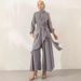 Women's Clothing Set Muslim Style Solid Color Fashion Strap Wide Leg Pants Set_ecoleips.com