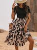 Elegant Women's Patchwork Dress Printed Short Sleeve 2026 Summer New Arrival And Platforms In Europe And America_ecoleips.com