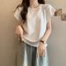 Women's Clothing Fat Mm Summer Design Niche Beaded Bubble Sleeve Top Versatile Slim Short Sleeved T Shirt Bottoming Shirt_ecoleips.com