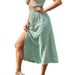 2026 Summer New Women's Fashion Floral Print Skirt, European And American Style, Cross-Border Slit A-Line Bodycon_ecoleips.com
