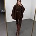 Women's Winter Elegant Style Solid Color Waist Cinching Woolen Cape Coat Mid Length European American_ecoleips.com