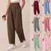Women's Plaid High-Waisted Wide Leg Pants Casual Cropped Style with Pockets Spring/Summer New European American Fashion Loose Fit_ecoleips.com