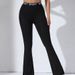 Women's Clothing Women's High-Waisted Straight Leg Flared Pants Letter Print Elastic Casual Sports Trousers Slimming Breathable_ecoleips.com