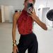 2025 Autumn New Cross-Border Design American Hot Girl Style Acetate Polka Dot Tie-Neck Camisole For Women_ecoleips.com