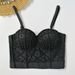 Pearl-Trimmed Corset Bustier Top – Sexy Boned Cami With Adjustable Straps & Lace Detailing_ecoleips.com