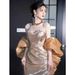 Women's Clothing Gold Sequined Top Engagement Evening Dress High End Banquet Bridal Toast Dress Niche High End Morning Gown Wedding Banquet_ecoleips.com