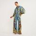 Women's Fashion Personality Printed Puff Sleeve Suit Leisure Tie Rope Holiday_ecoleips.com