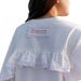 Women's Oversized Lace Back Sweatshirt - Street Style Crewneck Pullover With Flounce Hem Detail - Casual White Cotton Top_ecoleips.com