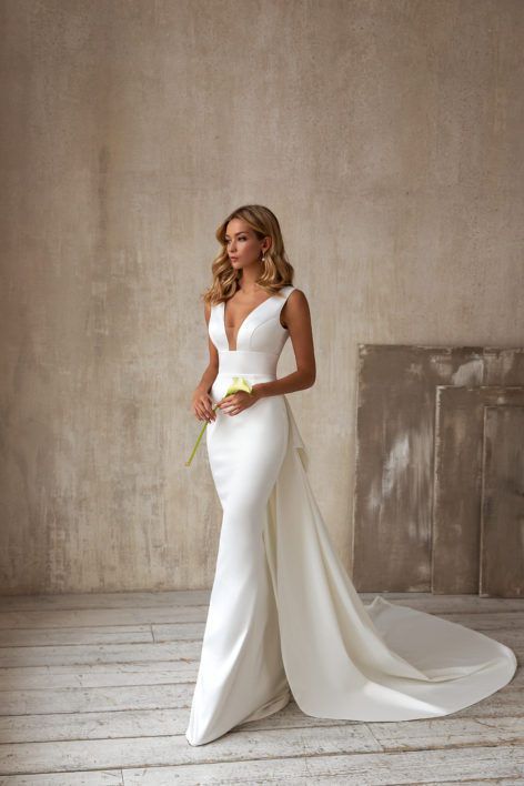 Women's Clothing Sexy V neck Sleeveless Trailing Wedding Dress Long Dress_ecoleips.com