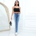 Women's Clothing Elastic Fashion Washed Contrast Color Jeans_ecoleips.com