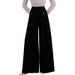Elegant High-Waisted Wide Leg Pants For Women - Comfortable Office & Casual Stretch Polyester Trousers With Button Detail (Black, Beige, Khaki)_ecoleips.com