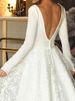 Wedding Dress 2024 New Long Sleeve Trailing Wedding Dress Sexy Deep V Backless Light Wedding Dress Large Size European and American Wedding Dress_ecoleips.com