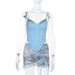 New Women's Adjustable Strap Lace V-neck Zipper Fashion Sexy Hot Girl Waist-cinching Skirt Set_ecoleips.com