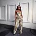 Women's Clothing Sexy Lace Up Chest Wrap Tassel Trousers Jacquard Fashion Suit_ecoleips.com