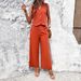 DiYun Cross-Border Foreign Trade Fashion Women's Clothing . 2024 Spring/Summer Casual Elegant Solid Color Vest Set_ecoleips.com