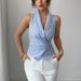 Women's 2025 Summer Striped Sleeveless Shirt - European & American Style Slim Fit Vest Top With Waist Strap_ecoleips.com