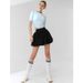 2025 Summer Outdoor Sports Tennis Suit Tight Short Sleeve Fluffy Pants Skirt High Elastic Shaping Yoga Suit Women_ecoleips.com