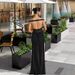 Women's Clothing Off Shoulder Dress Slim Fit Splicing Irregular Fishtail Long Skirt_ecoleips.com