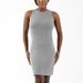 Elegant Ribbed Sleeveless Bodycon Dress - Slim Fit Stretchy Modal Blend For Women, Mid-Length Casual & Party Wear (Black/White/Silver Gray)_ecoleips.com