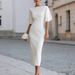 Women's Clothing Elegant Slimming Midi Dress For Women Slim Fit Casual Dress For Women For Formal & Casual For Women_ecoleips.com