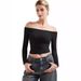 Women's Clothing Autumn Fashion Sexy Long Sleeved Off Shoulder Crop Top Women's Pullover T-Shirt Streetwear Style_ecoleips.com