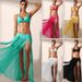 Women's Clothing Stretch Mesh Beach Skirt 4 Piece Skirt Bikini Cover Up_ecoleips.com