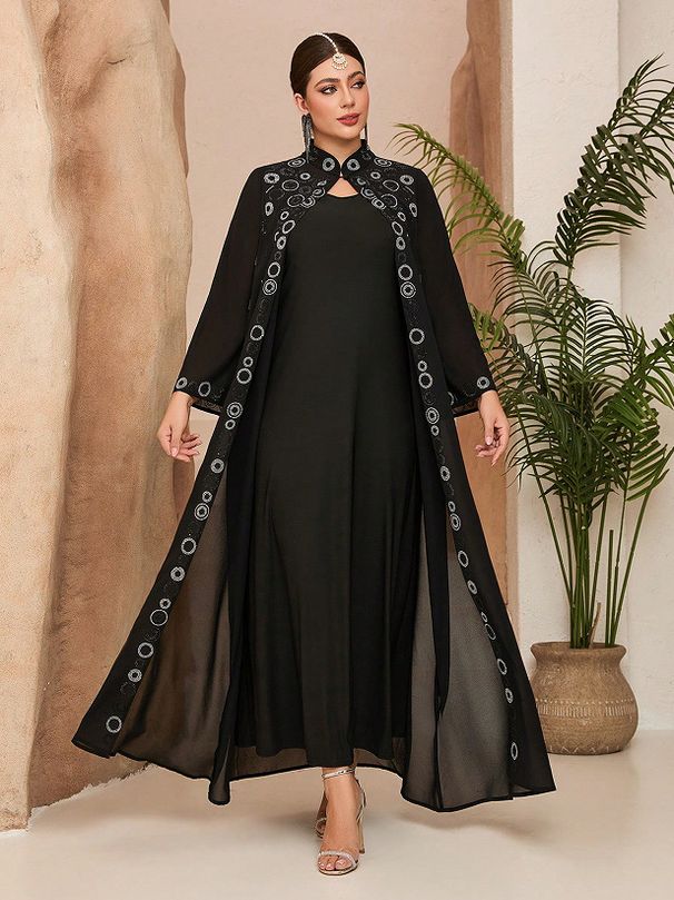 New Cross-border Ethnic Style Embroidered Plus-size Loose Slimming Long Gown Exotic Women's Dress Wholesale_ecoleips.com