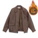 Aria Basics American Retro Jacket For Women, Spring And Autumn Black Sweet Cool Style Motorcycle PU Leather Loose Slim Fit Long_ecoleips.com