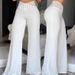 Women's High Waist Wide Leg Trousers Hollow Belt Temperament Commuting Flared Trousers Casual Bottoms_ecoleips.com