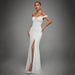 Cross-Border Aura Off-Shoulder V-Neck Slim Light Wedding Dress Travel Shoot Toasting Long Gown Wholesale_ecoleips.com