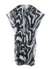 Lightweight Chiffon Beach Cover-Up With V-Neck & Striped Print - Sun Protection Swimwear Wrap For Women_ecoleips.com