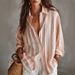 Women's Oversized Striped Shirt - Flowy Long Sleeve Blouse With Lapel Collar For Work & Weekend (S-XXL, 3 Colors)_ecoleips.com