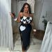 CY 901307 Floral Strap Top Slim Fit High Slit Skirt Solid Color Two-Piece Set For Women_ecoleips.com