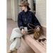 girl 2025 Autumn Winter New Fashion Korean Style Loose Plaid Patchwork Jacket For Women, Age-Reducing Slimming Stand Collar_ecoleips.com