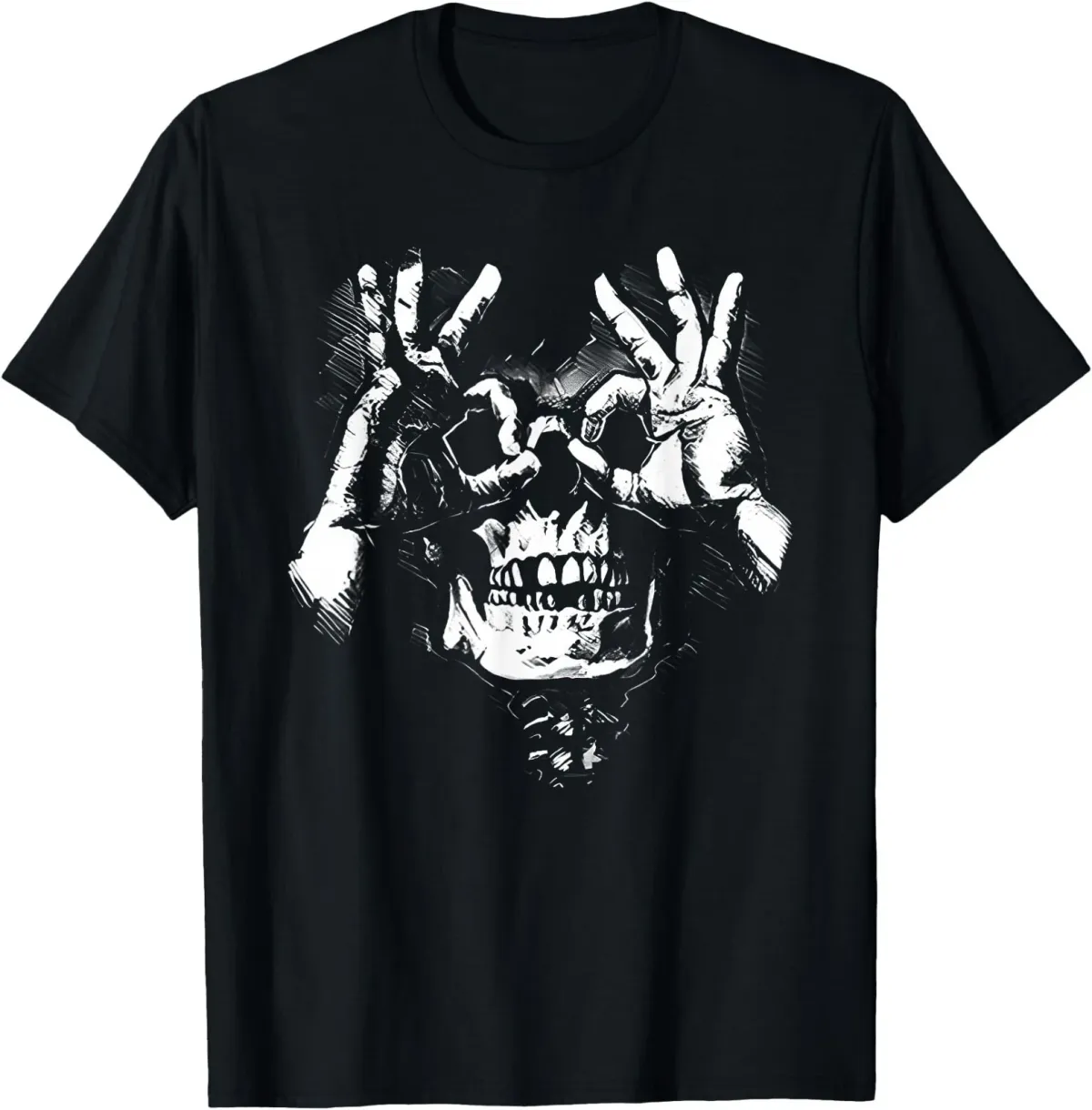 Women's T-Shirts Skull With Ok Pattern Graphic T-Shirt_ecoleips.com