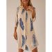 Elegant Fashion Print Lapel Single Breasted Cardigan Dress Women Casual Party Office Dress Ladies Elegant Daily Wear Dress_ecoleips.com