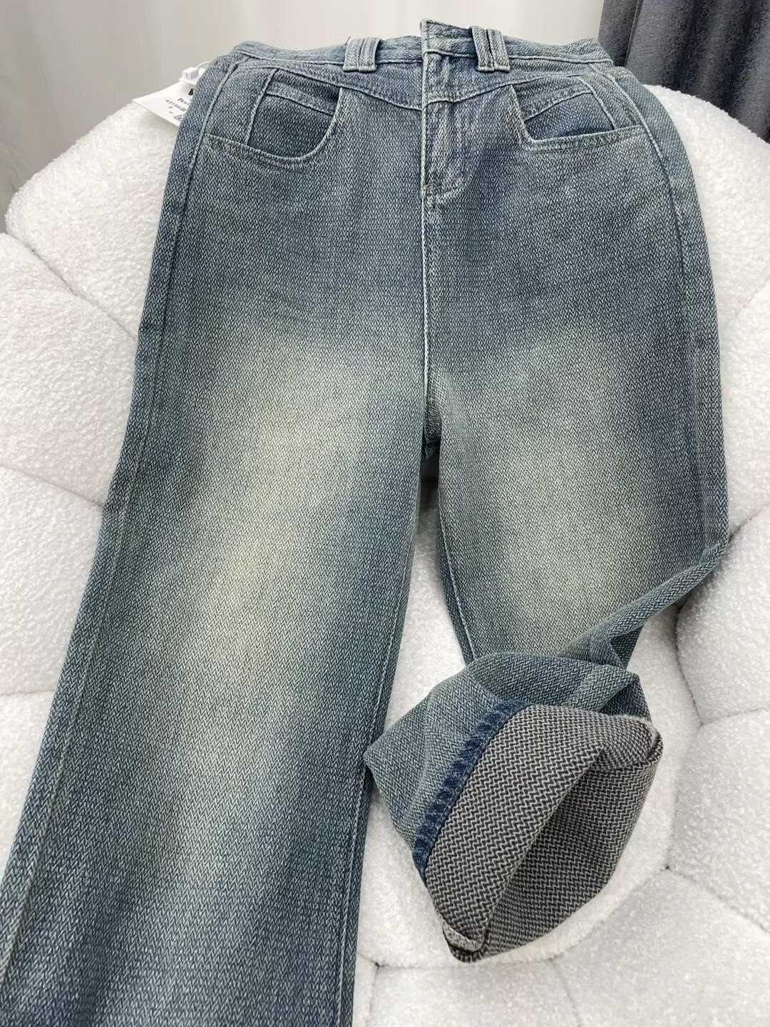 Starry Sky Pattern Wheat Ear Jeans For Women, Autumn And Winter Style, Plus Size, Pear-Shaped Body, High Waist,_ecoleips.com