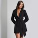 Women’s Clothing suit skirt ins new lace up slim fitting top long sleeved candy colored mid length coat for women_ecoleips.com