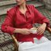 Elegant Tie-Waist Cotton Linen Blouse With Scarf Collar – Stylish & Breathable Long Sleeve Shirt For Women_ecoleips.com
