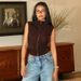 Women's Summer Solid Color Semi High Neck Button down Pleated Slim Fit Vest Cross Border European American Style Clothing_ecoleips.com