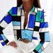 Women's 3D Digital Print Long Sleeve Collared Shirt Casual Elegant Spring Autumn Plaid Button Down Blouse_ecoleips.com