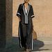 Women's Clothing Women's Fashion Loose Casual Color Block Short Sleeve Shirt And Wide Leg Pants Two-Piece Set_ecoleips.com
